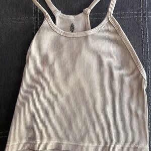 FP Movement by Free People Ribbed Halter Crop Top in Cream